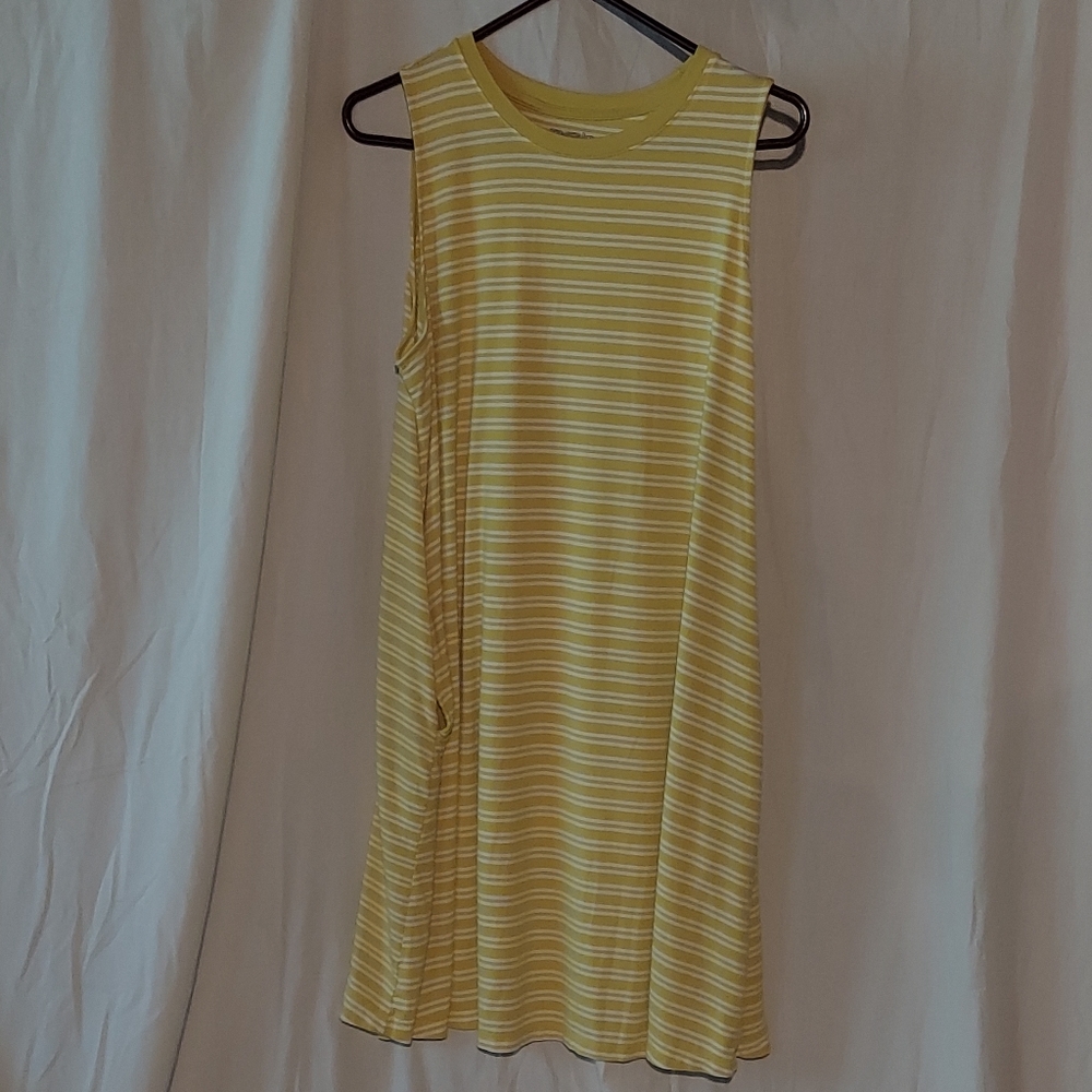 Yellow And White Striped Dress